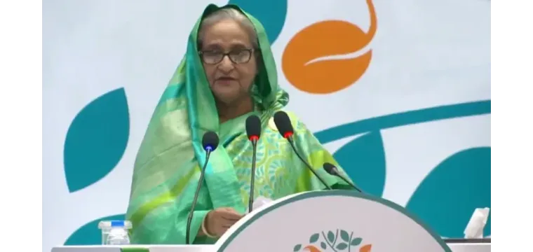 যুদ্ধে ব্যয় না করে জলবায়ু পরিবর্তন মোকাবিলায় অর্থ খরচ করার আহ্বান প্রধানমন্ত্রীর
