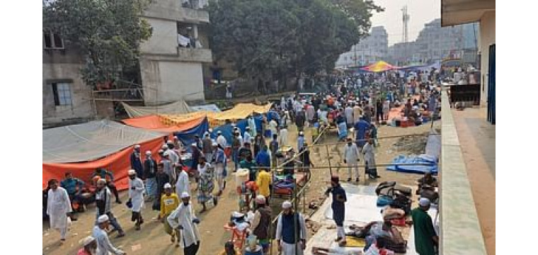 ইজতেমা উপলক্ষে টঙ্গীর তুরাগতীরে মুসল্লিদের ঢল।