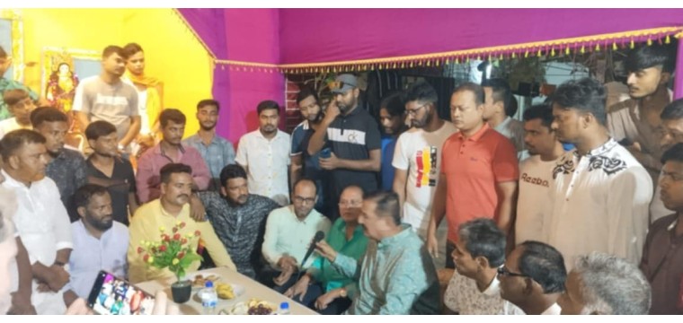 রাজশাহী নগরীর বিভিন্ন পূজামণ্ডপ পরিদর্শন করলেন বিএনপি নেতা মিজানুর রহমান মিনু