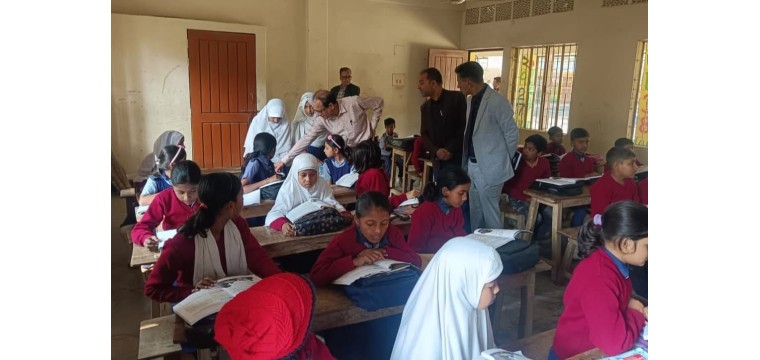 শিবগঞ্জে সরকারি প্রাথমিক বিদ্যালয় পরিদর্শনে গণশিক্ষা উপদেষ্টা