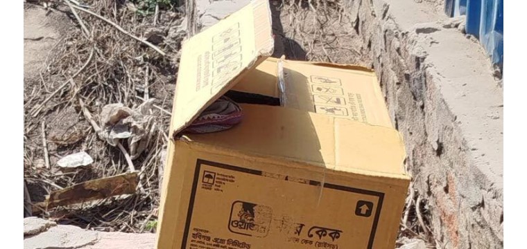 কার্টনের ভেতরে মিললো নবজাতকের মরদেহ