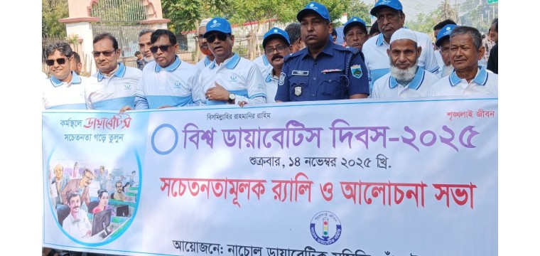 নাচোলে বিশ্ব ডায়াবেটিস দিবস-২০২৫ পালিত